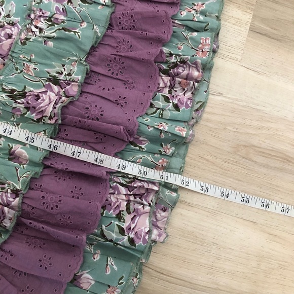 April Cornell Green and Purple Floral Maxi Dress - Picture 7 of 9